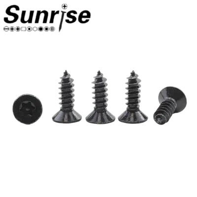 Black Ocsid Countersunk Pen Fflat Sgriw Diogelwch Gwrth-ladrad