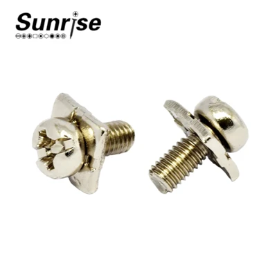 Customized Round Head SEMS Slot Slot Phillips Soced Gyda Golchwr Pad Sgwâr Sinc Platio
