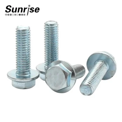 Bolt fflans hecs galfanedig DIN6921
