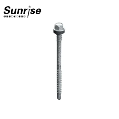 Edau ddwbl knurled hecs golchwr pen sgriwiau hunan -ddrilio